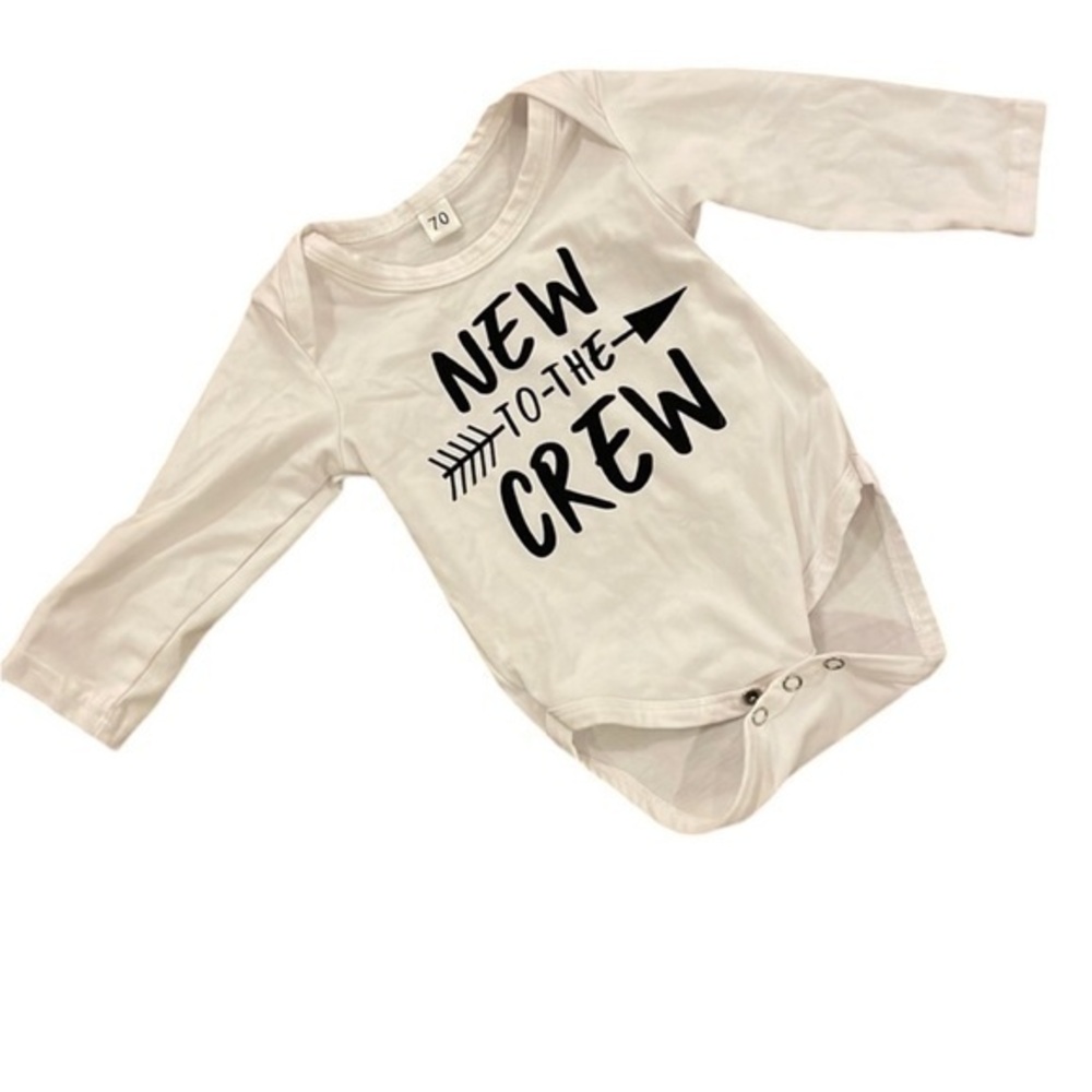 NWOT New to the Crew Black‎ & White Baby Onesie
